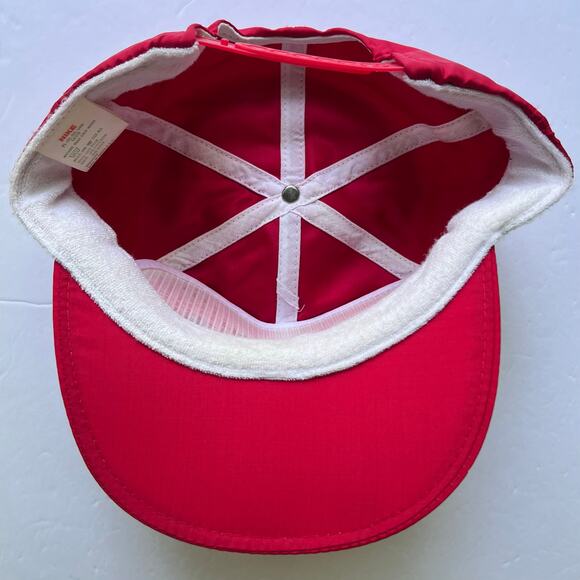 Vintage Nike Nylon Ripstop Embroidered Spellout Snapback Hat Dad Streetwear Red - Picture 14 of 16